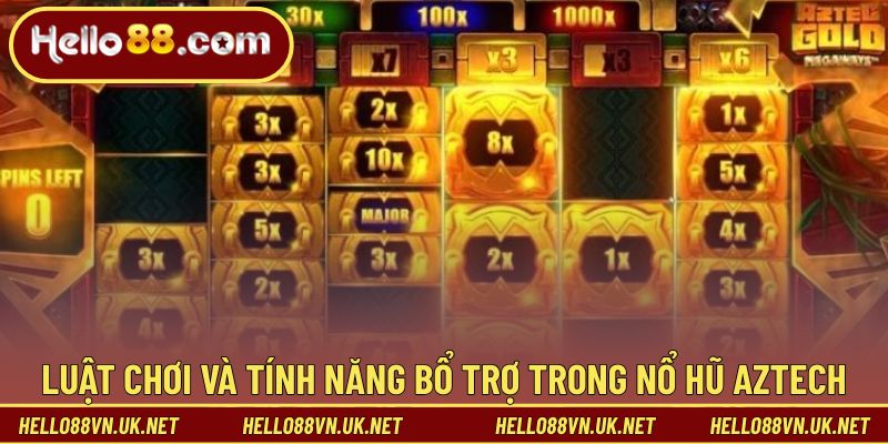 Luật chơi và tính năng bổ trợ trong nổ hũ Aztech