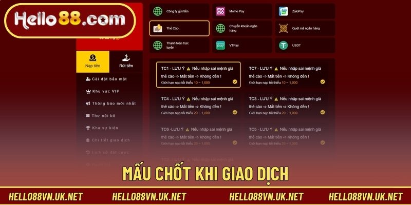 Mấu chốt khi giao dịch